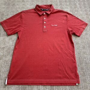 Travis Mathew Golf Polo Mens Large Burnt Red Orange Short Sleeve Preppy Classic